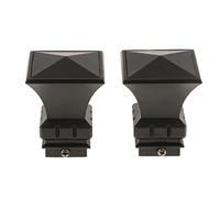 YWJLQH 2 Piezas Terminales Barra Cortina Tapones Extremos Decorativos Cabezal Hierro Aleación Estilo Moderno Adecuado para Hogar Regalo, Torre Cuadrada Negro, Individual