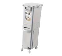 YWJLQH Basurero de Cocina con Doble Compartimiento Y Cubeta Removible Contenedor para Desechos con Tapa Y Pedal Papelera con Ruedas para Hogar Material PP Re, 32l 3 Capas, Individual