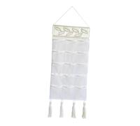 YWJLQH Bolsa de Almacenamiento de Pared Colgante Organizador para Armario con Múltiples Bolsillos Algodón Y Tela de Malla Duradera Fácil Acceso a Objetos Peq, Patrón de hoja, tal como se describe
