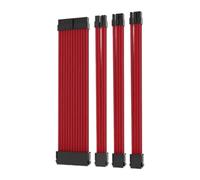 YWJLQH Cable de Extensión para Fuente de Poder para Torre Set con 24 Pines Cpu 8 Pines 4+4 Y Pines 6+2 Cubierta Flexible Y Peines, Rojo