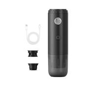 YWJLQH Cafetera Espresso Portátil Máquina de Café Portátil Mini Auto Calentamiento Cafetera Manual Cápsulas Filtro Doble Estructura Acero Inoxidable Apta, Negro, Individual