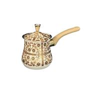 YWJLQH Cafetera Turca de Metal, Utensilio para Derretir Chocolate Y Calentar Leche, Patrón Marrón, 720 Ml