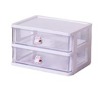 YWJLQH Cajón de Escritorio Organizador Compartimentos Tidy Makeup Holder Apilable Savce Space Gabinete de Joyería para Tocador de Baño Encimera de Hogar, 2 Cajones Blanco