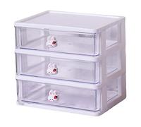 YWJLQH Cajón de Escritorio Organizador Compartimentos Tidy Makeup Holder Apilable Savce Space Gabinete de Joyería para Tocador de Baño Encimera de Hogar, 3 Cajones Blanco