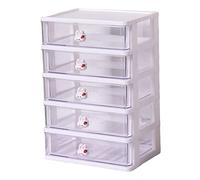 YWJLQH Cajón de Escritorio Organizador Compartimentos Tidy Makeup Holder Apilable Savce Space Gabinete de Joyería para Tocador de Baño Encimera de Hogar, 5 Cajones Blanco