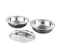 YWJLQH Colador de Cocina Conjunto Escurridor Bol Mezcla Rallador Recipiente Almacenamiento Acero Inoxidable Resistente Fácil Limpiar Apto para Lavar Vegetale, 24cm