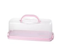 YWJLQH Contenedor de Pastel Caja Portátil de Pan Caja de Almacenamiento con Tapa Transparente Asa Firme Material PP Adecuado para Cumpleaños Bodas Reuniones, Rosa, Individual