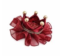 YWJLQH Corona Tela para Bebé, Príncipe, Corona roja brillante | Horquilla | Horquilla plástico, Corona cumpleaños, Actuación escolar, Para abuelos y padres