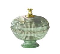 YWJLQH Frutero Pedestal con Tapa Resistente Y Base Extraíble Bandeja Redonda para Aperitivos Plato para con Drenaje Soporte Decorativo, Verde, tal como se describe
