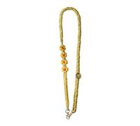 YWJLQH Lanyard Cruzado Móvil Bohemio Trenzado Cuerda Macramé Gancho Resistente Flores Appliqué Apto para Teléfono Bolso Llavero Adecuado para Trabajo E, Amarillo