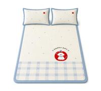 YWJLQH Manta de Fibra de Etileno para Verano, Colchoneta Lavable a Máquina para Dormir Cómodamente, para el frescor, Sábana Ajustable - Perro Manzana