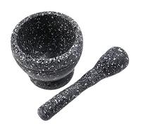 YWJLQH Mortero de Resina para con Pilón Manual Molinillo Machacador Diseño en Forma de Resistente Y Fácil de Limpiar Adecuado para Cocina Dia, Gris Granito, tal como se describe