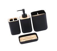 YWJLQH Organizador de baño de 4 Piezas, Almacenamiento para artículos de tocador, Accesorios para el hogar, 010 Negro, Individual