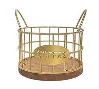 YWJLQH Porta Cápsulas de Café Cesta de Almacenamiento de Cápsulas Organizador de Café de Recipiente de Hierro con Estructura Perforada Adecuado Par, oro, tal como se describe