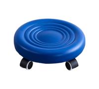 YWJLQH Taburete Bajo con Ruedas, Asiento Bajo con Ruedas, Giratorio 360°, Resistente, Reposapiés para Salón de Pedicura, Azul, Individual