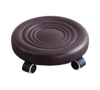 YWJLQH Taburete Bajo con Ruedas, Asiento Bajo con Ruedas, Giratorio 360°, Resistente, Reposapiés para Salón de Pedicura, MarrÓn, Individual