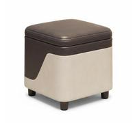 YWJLQH Taburete Baúl de Almacenamiento Compacto Asiento Banco Reposapiés Ottomán con Tapa Acolchada Estructura de Madera Apilable Adecuado para Recibidor, Gris Blanco