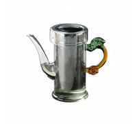 YWJLQH Tetera Industrial de Vidrio con Filtro Interior Forma de Dragón Antigoteo Multifuncional para Varios Tipos de Té Adecuada para Reuniones Familiares, 250ML, MangoDragónSs
