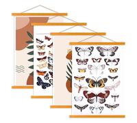 Ywlake 4 paquetes B2 Barra magnética para pósteres, de madera, marco para fotos, 50x70 colgador para obras de arte impresas (Teca,50cm)