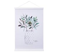 Ywlake A0 Barra magnética para pósteres, de madera, marco para fotos,colgador para obras de arte impresas(Blanco,91cm)