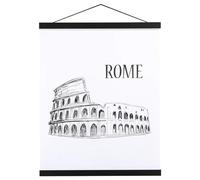 Ywlake B1 Barra magnética para pósteres, de madera, marco para fotos, 70x100 70x50 colgador para obras de arte impresas (Negro,70cm)