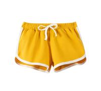 YWLINK Pantalones para el hogar para niños medianos y grandes, pantalones cortos deportivos casuales para niños y niñas, pantalones de pijama, pantalones cortos de fútbol para niñas pequeñas (amarillo