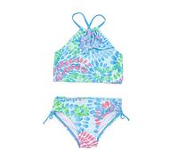 YWLINK Traje de baño de 2 piezas para niña, parte superior floral, parte inferior de bikini con cordón, traje de baño para niñas, bikini para niñas, nuevo bikini con estampado de gotas de agua