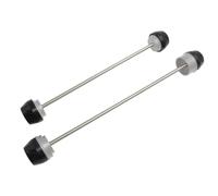 YWMJZEU 2 Piezas Protector Rueda con Varilla Anticaída Protector Caídas LRO y Trasero slizador para Motociclistas, Motocicleta, Array, Plateado