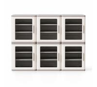 YWMJZEU 6 Piezas Gabine Plástico con Puerta Armario Modular Estabilidad Mueble para Niños, Dormitorio, Habitación Infantil, Moderno Y Minimalista, Modelo con 6 Compartimentos Transparentes