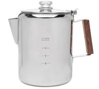 YWMJZEU Cafetera con Mango Portátil Cafetera Acero Inoxidable Ergonómico para Campistas, Casa, Plateado, 12 Tazas