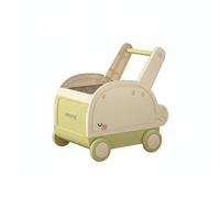 YWMJZEU Carrito Almacenamiento Juguetes Material Seguro Caja Juguetes con Ruedas Diseño Antivuelco Carrito Ayudante, Verde, Blanco Y Verde, Pequeño