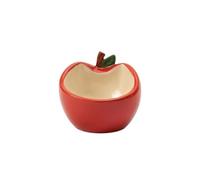 YWMJZEU Comero Cerámica Esmaltado Plato con Forma Manzana No Retiene Olores Recipiente para Agua para s, Mascotas, Interior, Cocina, Rojo