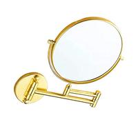 YWMJZEU Espejo de Maquillaje para Pared con Flexible Doble Funcionalidad Normal Y Ampliación Material Resistente Adecuado para Baño Familiar, Dorado
