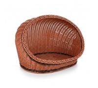 YWMJZEU Estable Cueva Tejida Accesorio Descansar Ratán Cesta Tejida para Gatos, Marrón Caramelo, M 55x36x12/24cm