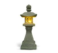 YWMJZEU Farol de Piedra Pagoda Japonesa Farol Lámpara Estatua Ornamento con Presencia Meditativa y Difusión de Luz Suave en Azul Resistente y Decorativo