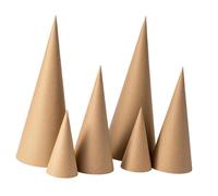 YWMJZEU Juego de 6 Conos de Papel para Manualidades, Ideales para Proyectos Navideños. Base Abierta para Clases de Arte, 15 Cm 25 Cm 35 Cm