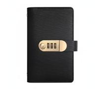 YWMJZEU Libro de Dinero con de Contraseña Cuaderno de Ahorros Cartera Organizadora Carpeta Presupuestaria con de Combinación Material Símil Piel con Fundas, Negro