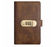 YWMJZEU Libro de Dinero con de Contraseña Cuaderno de Ahorros Cartera Organizadora Carpeta Presupuestaria con de Combinación Material Símil Piel con Fundas, Marrón Claro