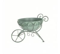 YWMJZEU Macetas Carrito Compacto Macetas con Rueda Metálico Soporte para Jardín, Patio, 复古绿小号, 小号