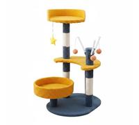 YWMJZEU Rascador Multinivel Felpa Torre Rascadora Felina Suave Accesorio Felina, Torre De Gato con Bola De Juguete, Color Azul Y Amarillo