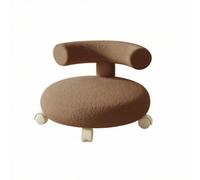 YWMJZEU Tabure con Ruedas Cómodo Tabure con Respaldo Morno Banco Multiusos para Tocador, Dormitorio, Púrpura, C Respaldo, Lana De Cordero, Ruedas De Arroz