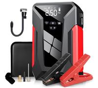 Ywmkasl Booster Batería, Compresor de Aire Multifuncional 4 en 1, 1200A Arrancadores 150PSI Compresor de Aire Portátil 12V Arrancador Batería con Lámpara LED, Pantalla LCD Arrancador De Coche