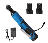 Ywmkasl Llave de trinquete inalámbrica 18V, llave de trinquete eléctrica 3/8", llave de trinquete inalámbrica 260 rpm, llave de impacto con luz LED (2 baterías)