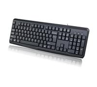 Ywmsfl Teclado de cable USB de 104 teclas de alta sensibilidad y durabilidad, resistente al agua y fácil de limpiar, cuenta con estabilidad