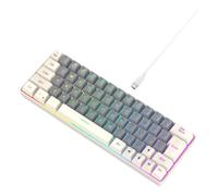 Ywmsfl Teclado mecánico para juegos con retroiluminación LED, teclado de computadora con cable de 63 teclas para laptop, PC, jugadores, trabajo de oficina