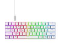 Ywmsfl Teclado mecánico para juegos V900 de 61 teclas con retroiluminación de color e interruptores intercambiables en caliente, teclado pequeño