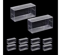 YWNYT 10 Unidades de Vitrina Transparente, Caja de exhibición de Coche de Juguete, Caja Transparente de PVC, Vitrina de protección a Prueba de Polvo, Vitrina para Modelo de vehículo 1:24 o 1:32