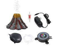 YWNYT Kit de decoración volcánica del Acuario, lámparas LED de Color, Burbujas de Aire y Piedra para Decorar el Acuario, decoración del Acuario para Decorar el Acuario (con Bomba de Aire)