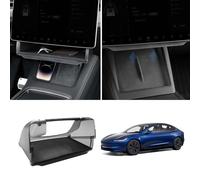 Ywooon Caja de Almacenamiento Debajo de la Pantalla para Tesla Model 3 Organizador de Consola Central Highland No Slip Actoramiento Conveniente Estante Oculto para el Organizador de la Consola Central