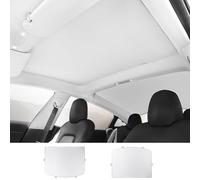 Ywooon Parasol Techo Solar para Tesla Model 3 2021-2023 Accesorios Visor Sun Toof Sun Shade UV Reflector Cubiertas Block Bloqueo de Rayos UV, Beige (Producido a Partir de DE/US)